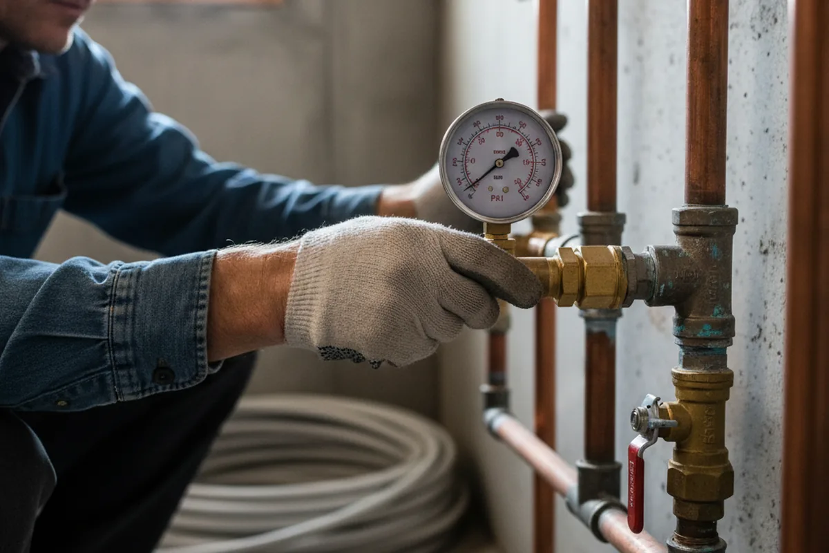 Pressure testing a repaired line during Water Line Repair in Coeur D Alene